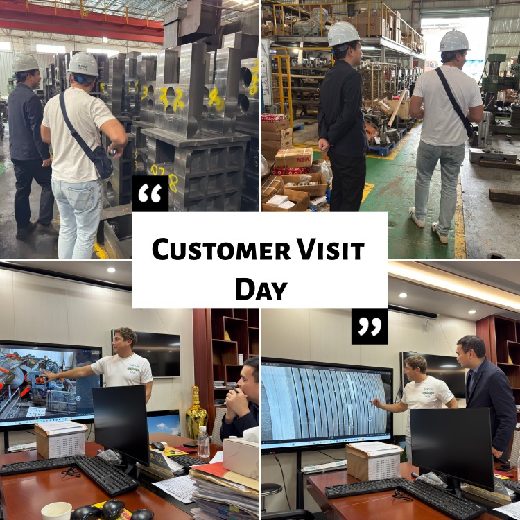 Puolalaiset asiakkaat metallikelan leikkauskonetehtaalla